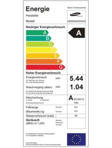 EU Label bei Waschtrocknern